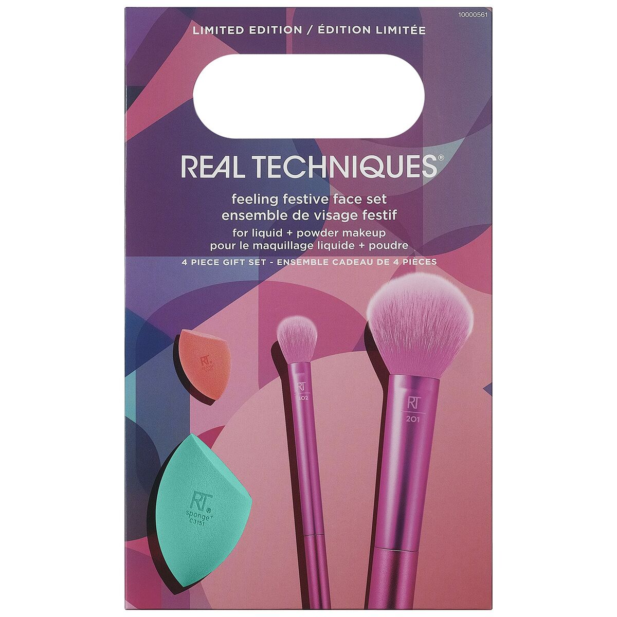 Set of Make-up Brushes Real Techniques Feeling Festive Face 4 Pieces-0