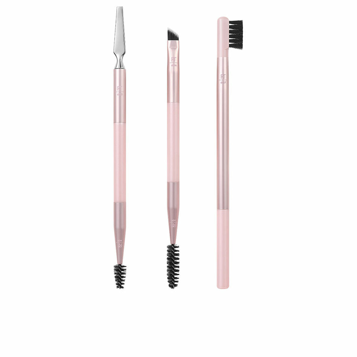 Set of Make-up Brushes Real Techniques Brow Styling Pink 3 Pieces-0