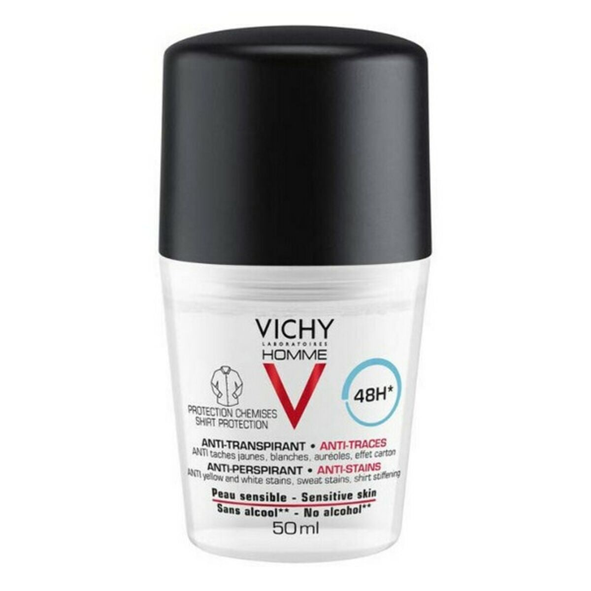Roll-On Deodorant Vichy Homme Antiperspirant 48 hours 50 ml-0