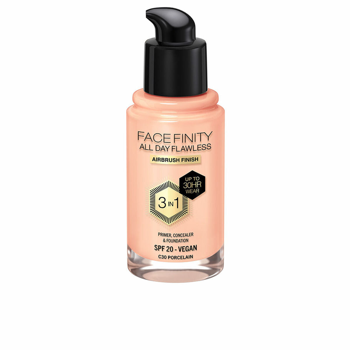 Crème Make-up Base Max Factor Face Finity All Day Flawless 3-in-1 Spf 20 Nº C30 Porcelain 30 ml-0