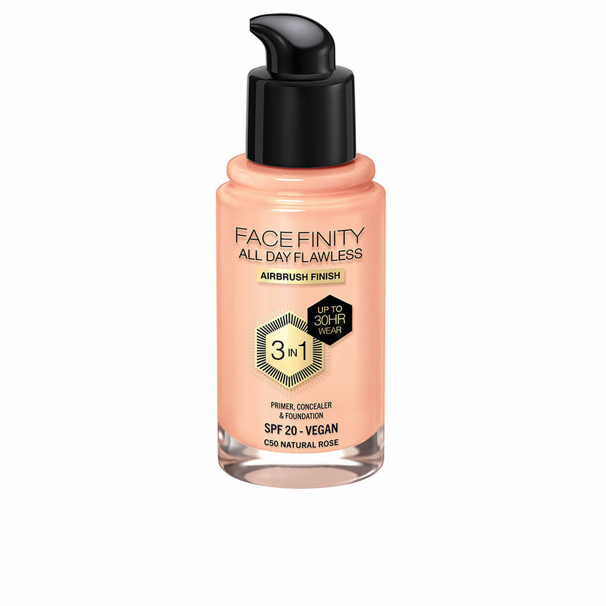 Crème Make-up Base Max Factor Face Finity All Day Flawless 3-in-1 Spf 20 Nº C50 Natural rose 30 ml-0