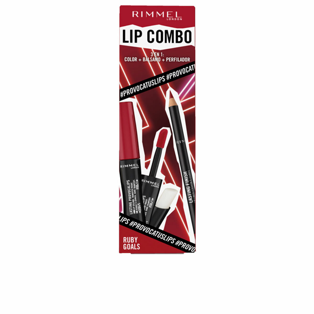 Make-Up Set Rimmel London Lip Combo 3 Pieces Ruby Goals-0