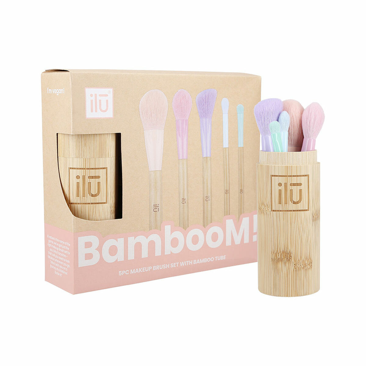 Set of Make-up Brushes Ilū Bamboom Multicolour Bamboo 6 Pieces-0