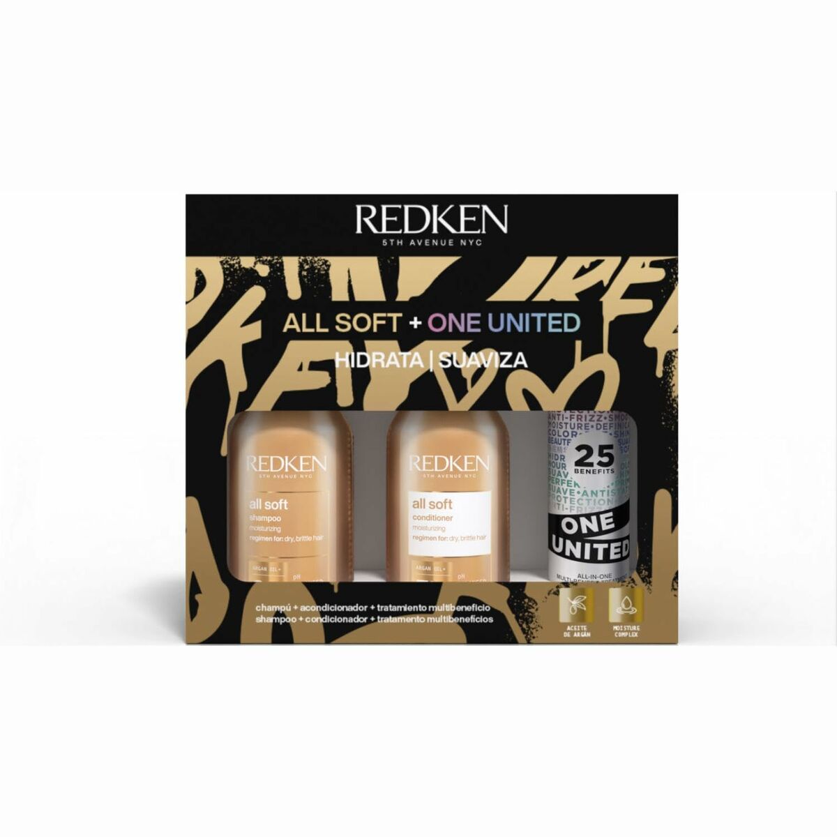 Unisex Hair Dressing Set Redken All Soft + One United 3 Pieces-0