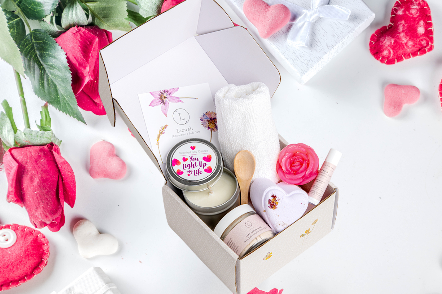 Valentine's day - Natural Skincare Gift Box, Cute LOVE Special Gift Box, Mother's Day Gift-0