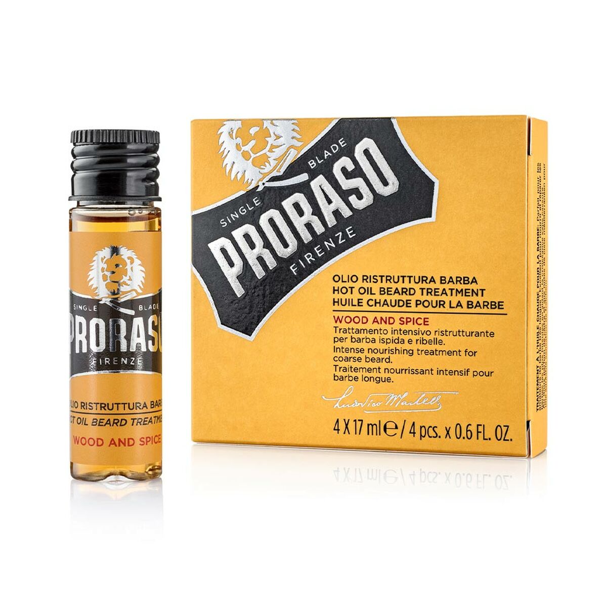 Beard Oil Yellow Proraso Hot (4 x 17 ml)-0