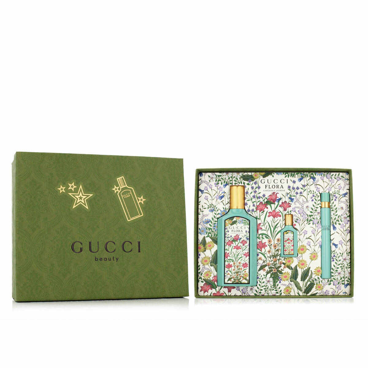 Women's Perfume Set Gucci EDP Flora Gorgeous Jasmine 3 Pieces-0