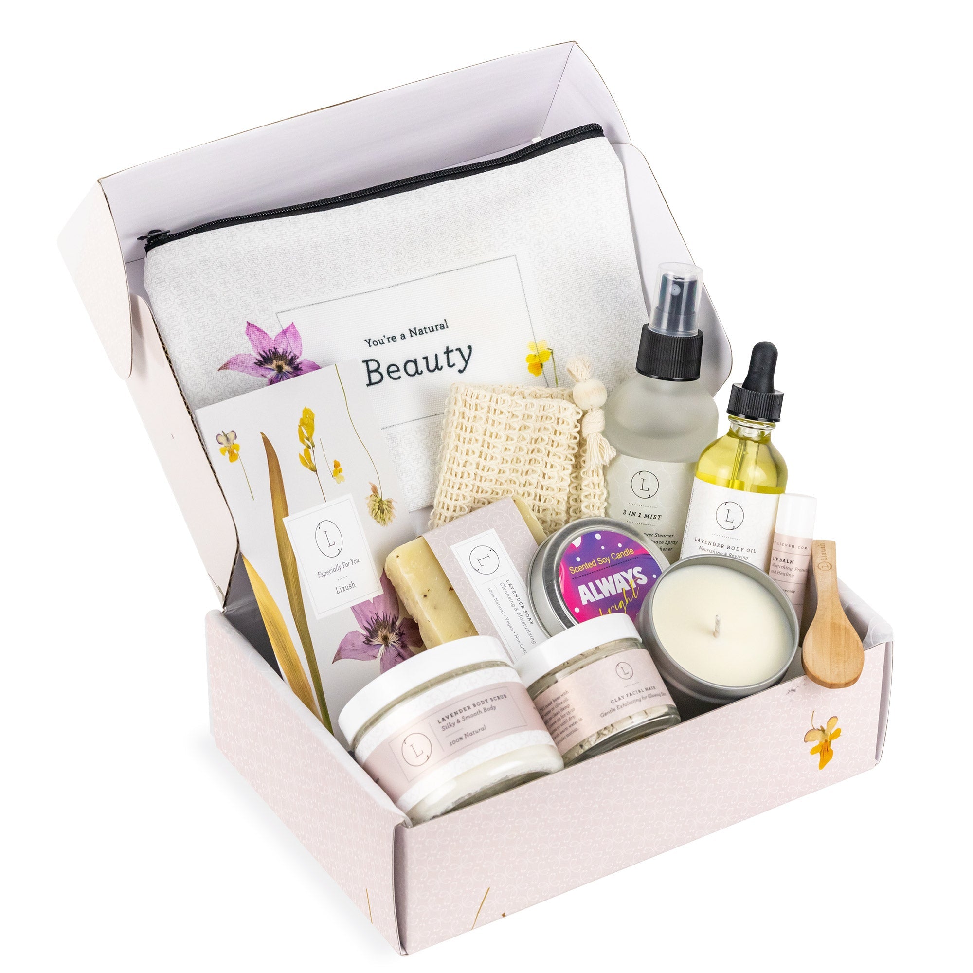 Spa Gift Box, Natural Lavender Bath & Body Relaxing Package for Friend-14