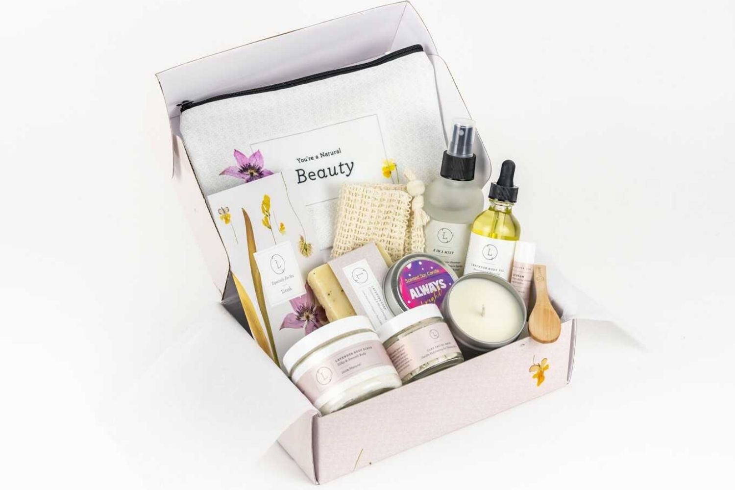 Spa Gift Box, Natural Lavender Bath & Body Relaxing Package for Friend-0
